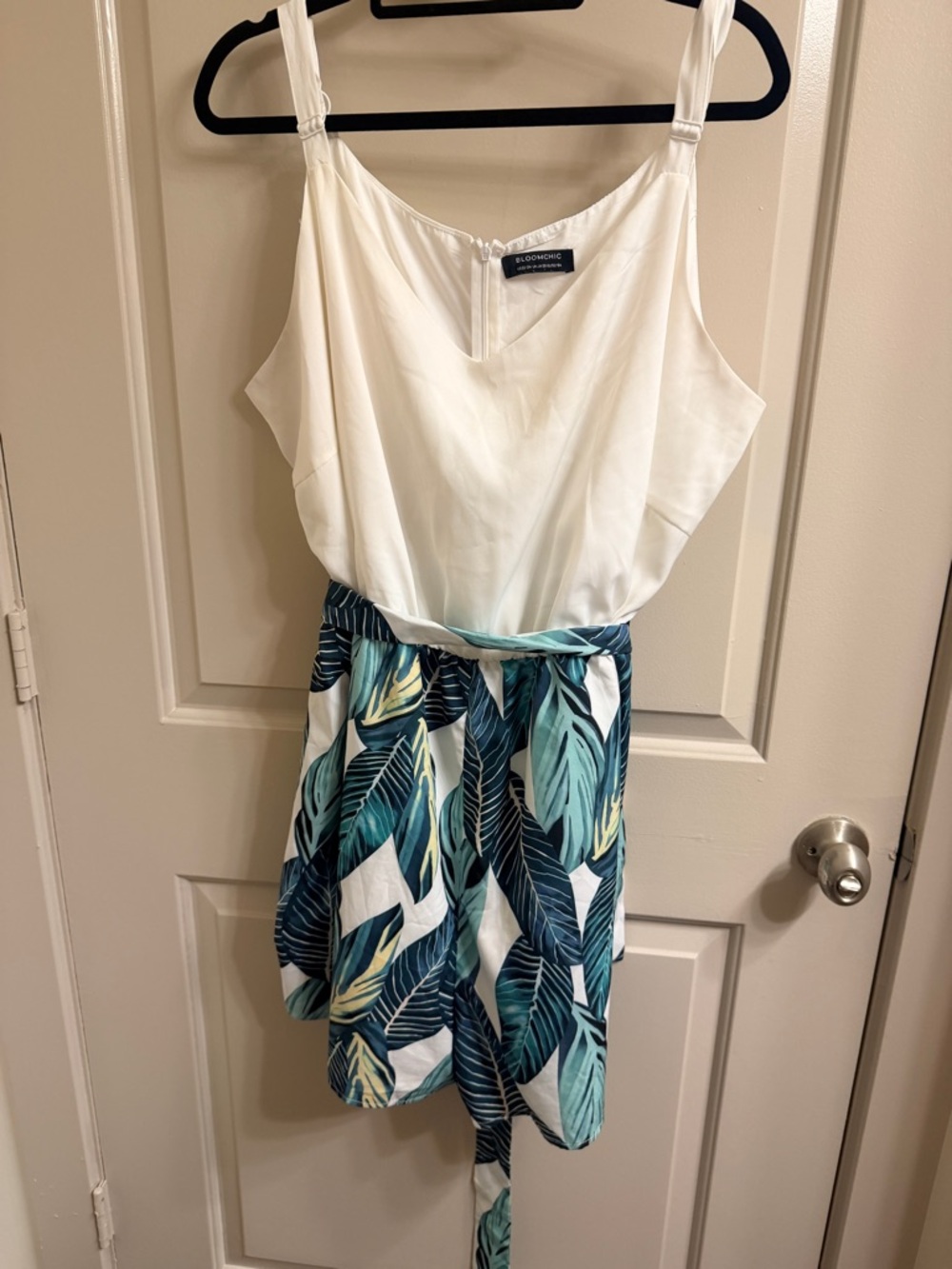 Tropical Leaf Print Romper
